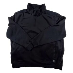 Wolverine 1/4 Zip Pullover XXL Black Workwear Sweatshirt Cotton Blend